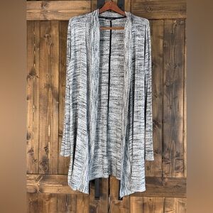 Laila Jayde Open-Front Heathered Gray Cardigan